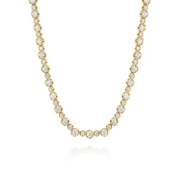 14K Yellow Gold Diamond Tennis Necklace
