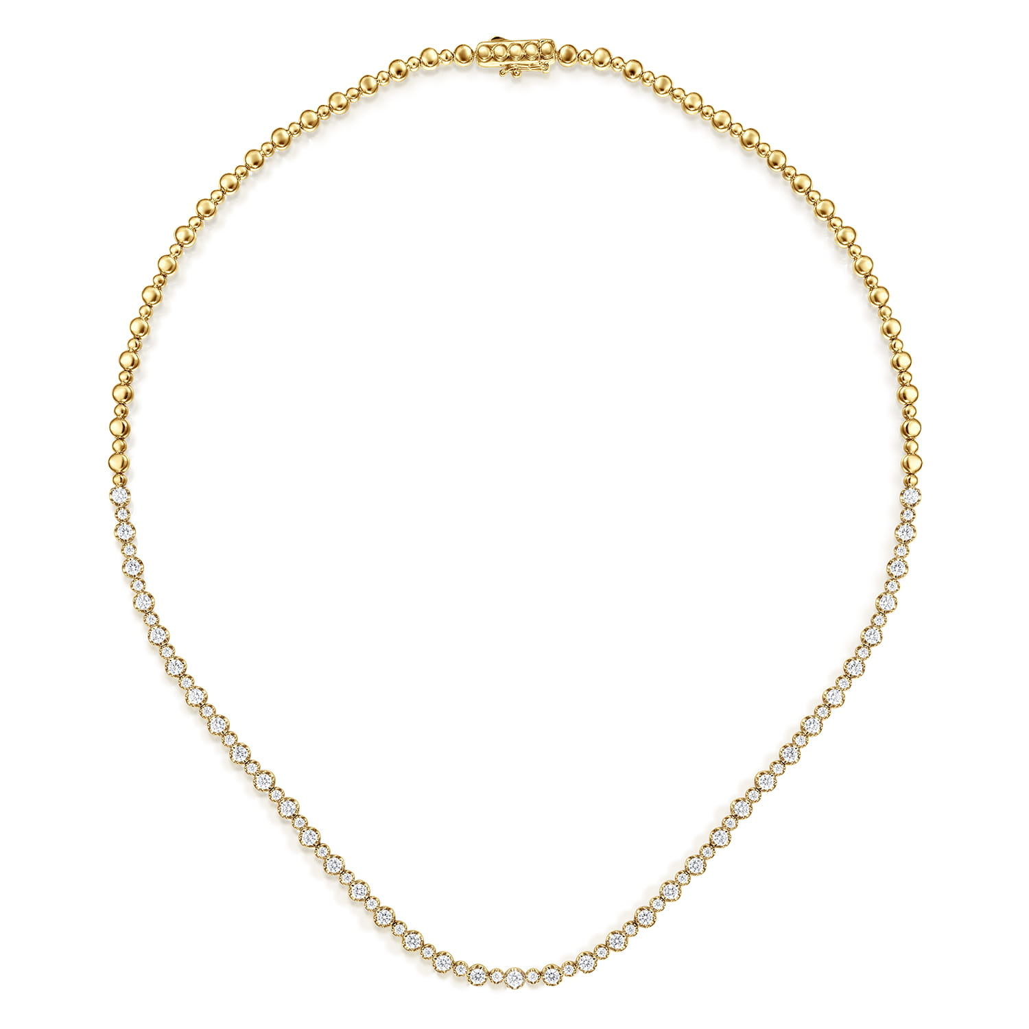 14K Yellow Gold Diamond Tennis Necklace - 2.38 ct - Shot 2