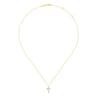 14K Yellow Gold Diamond Trefoil Cross Necklace - 0.1 ct