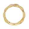 14K Yellow Gold Diamond Twisted Ladies Ring - 0.3 ct