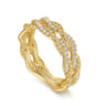 14K Yellow Gold Diamond Twisted Ladies Ring - 0.3 ct