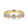 14K Yellow Gold Diamond Twisted Stackable Ring - 0.21 ct