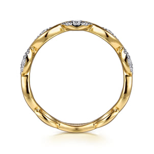 14K Yellow Gold Diamond Twisted Stackable Ring