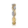 14K Yellow Gold Diamond Twisted Stackable Ring - 0.21 ct
