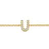 14K Yellow Gold Diamond U Initial Chain Bracelet - 0.07 ct