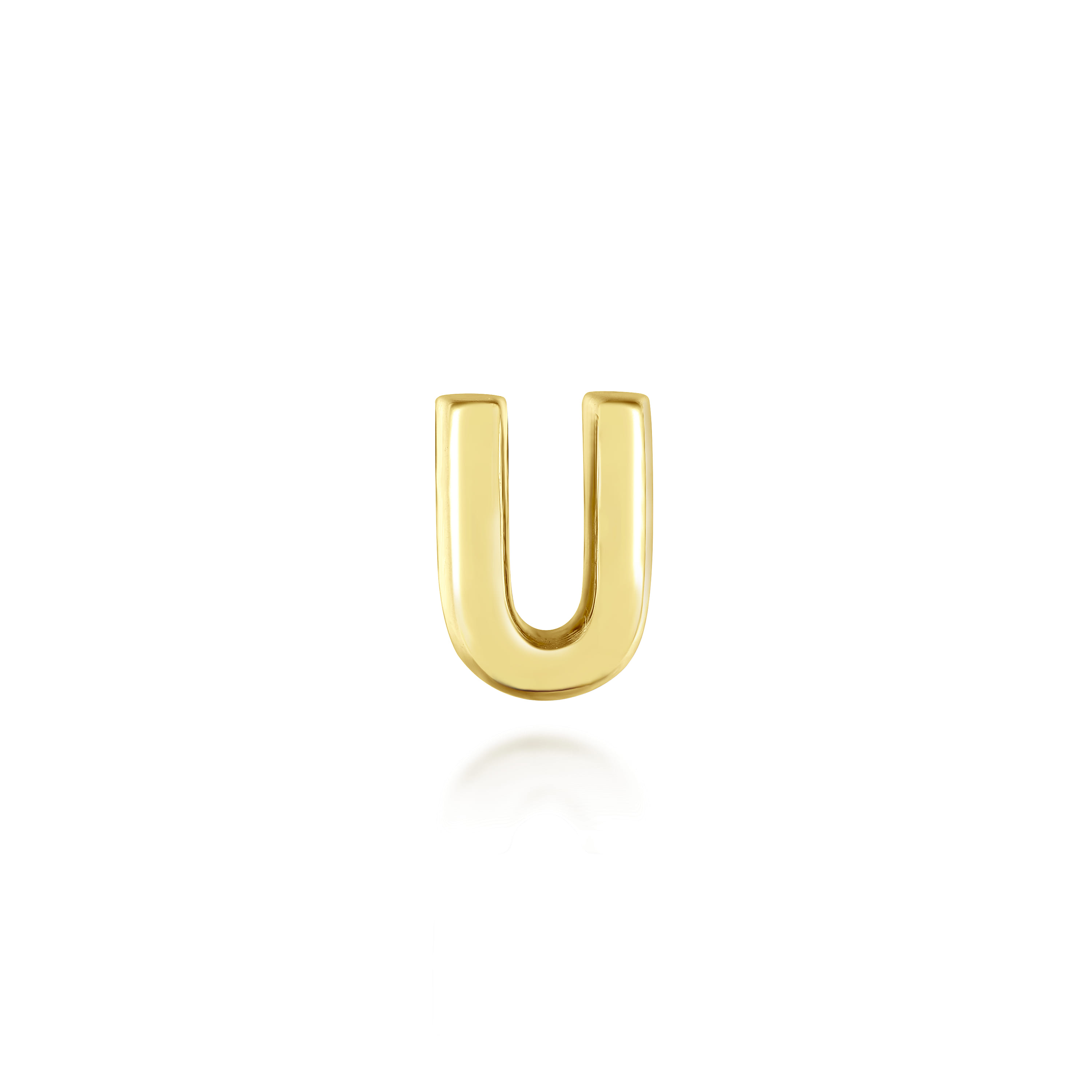 14K Yellow Gold Diamond U Initial Locket Charm - 0.05 ct - Shot 2
