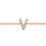 14K Yellow Gold Diamond V Initial Chain Bracelet - 0.06 ct