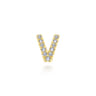 14K Yellow Gold Diamond V Initial Locket Charm - 0.04 ct