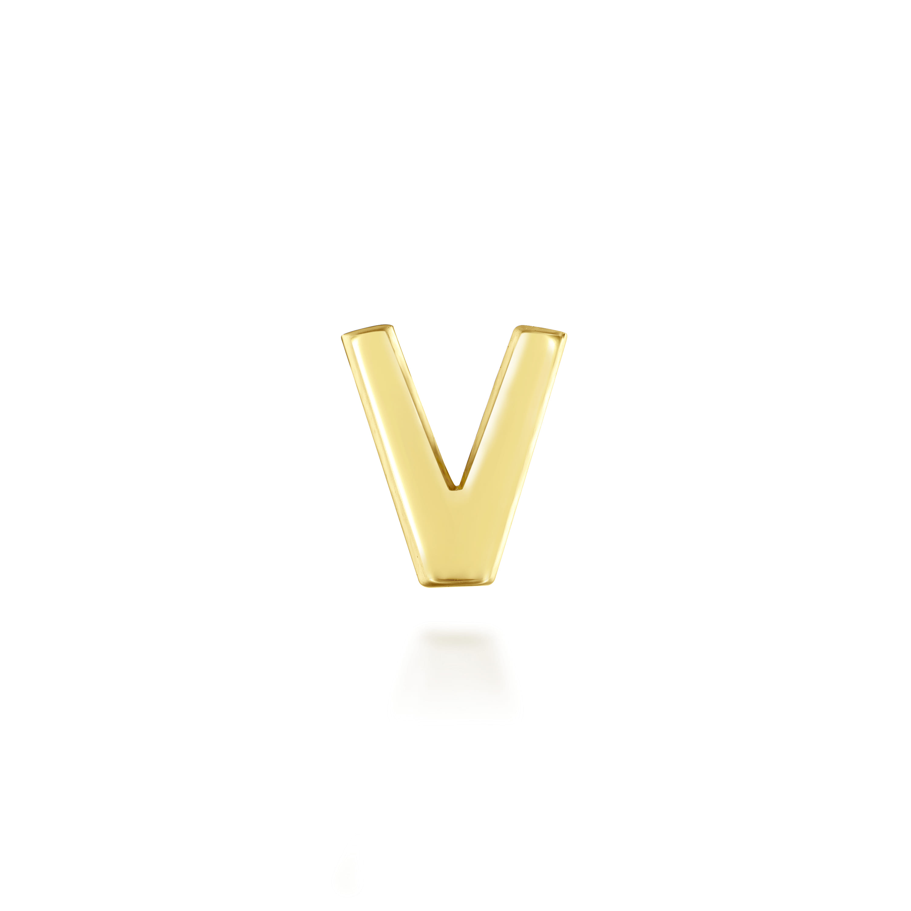14K Yellow Gold Diamond V Initial Locket Charm - 0.04 ct - Shot 2