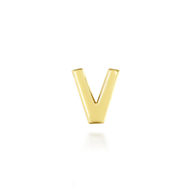14K Yellow Gold Diamond V Initial Locket Charm - 0.04 ct - Shot 2