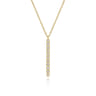 14K Yellow Gold Diamond Vertical Bar Y Pendant Necklace - 0.28 ct