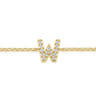 14K Yellow Gold Diamond W Initial Chain Bracelet - 0.08 ct