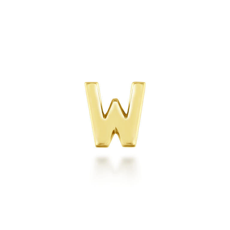 14K Yellow Gold Diamond W Initial Locket Charm - 0.07 ct - Shot 2