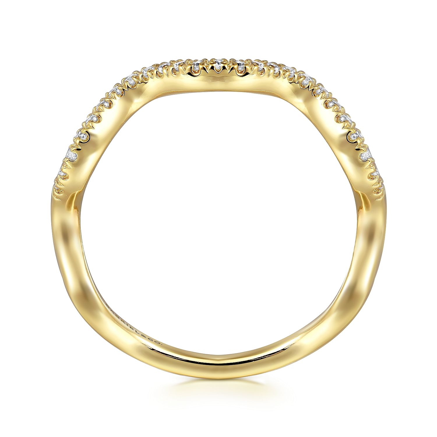 14K Yellow Gold Diamond Wave Stackable Ladies Ring @ $825 14K Yellow Gold Diamond Wave Stackable Ladies Ring @ $825