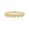14K Yellow Gold Diamond Wedding Band - 0.04 ct