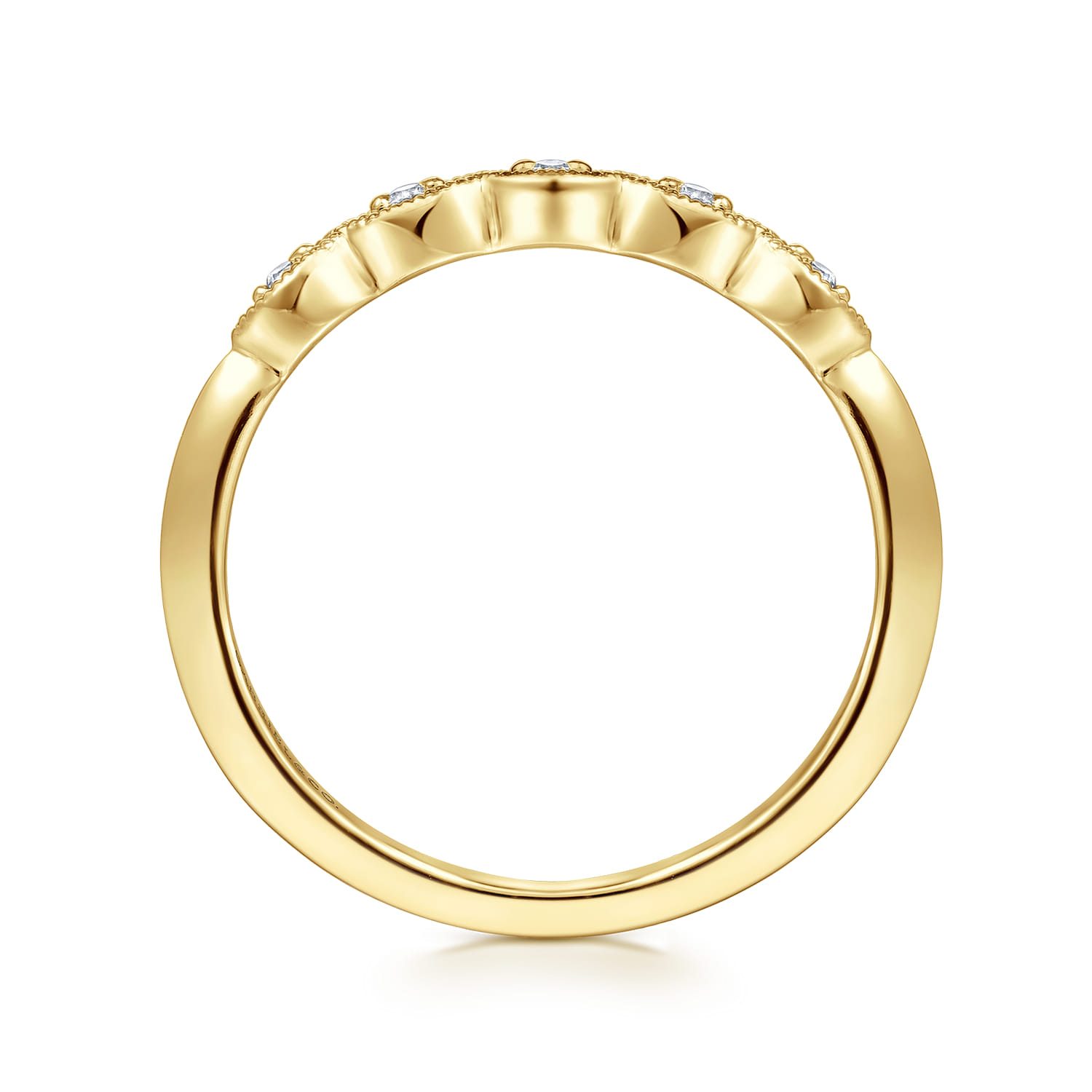 14K Yellow Gold Diamond Wedding Band - 0.04 ct - Shot 2