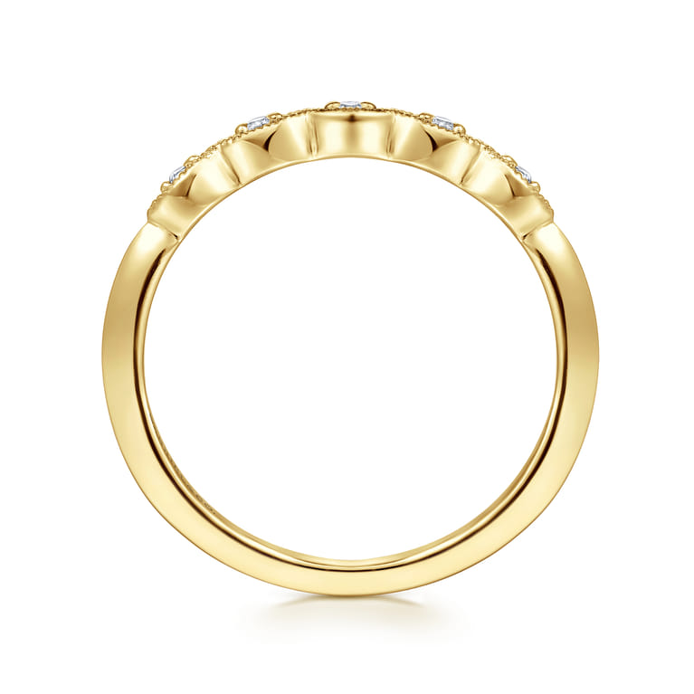 14K Yellow Gold Diamond Wedding Band - 0.04 ct - Shot 2
