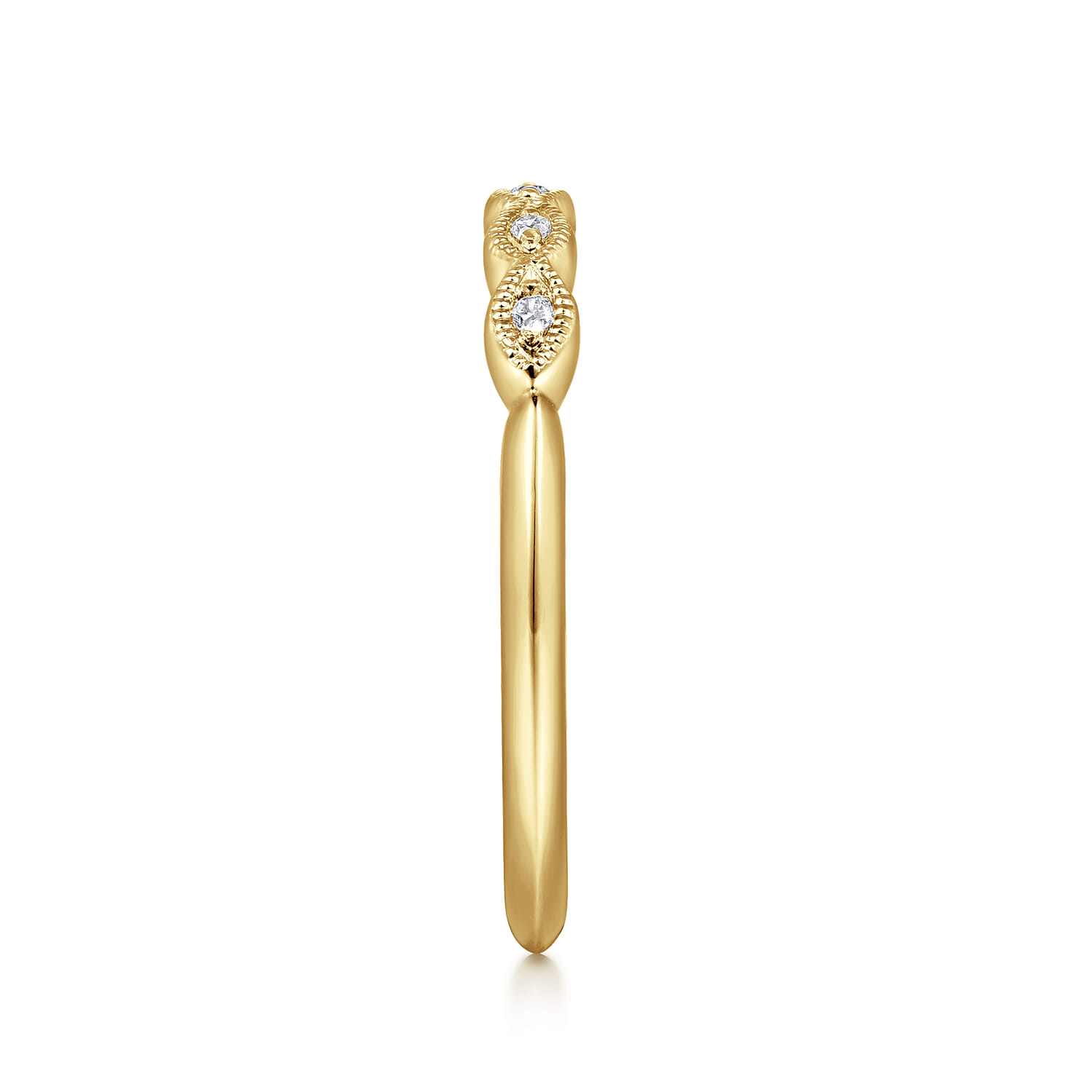 14K Yellow Gold Diamond Wedding Band - 0.04 ct - Shot 5
