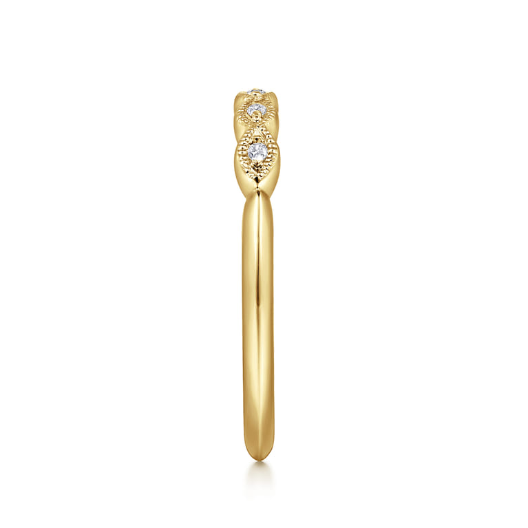 14K Yellow Gold Diamond Wedding Band - 0.04 ct - Shot 5