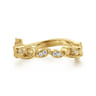 14K Yellow Gold Diamond Wedding Band - 0.08 ct