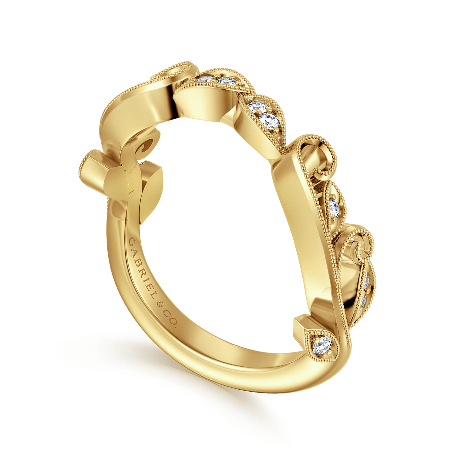 14K Yellow Gold Diamond Wedding Band - 0.08 ct - Shot 3