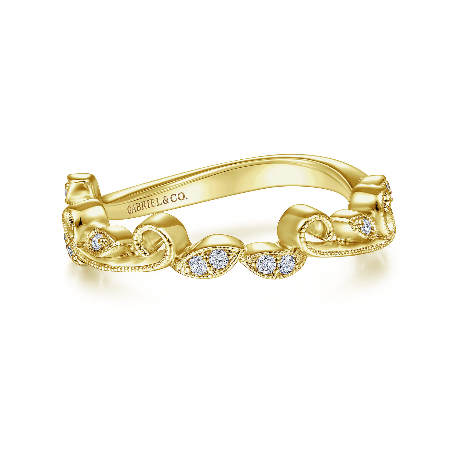 14K Yellow Gold Diamond Wedding Band - 0.08 ct - Shot 1