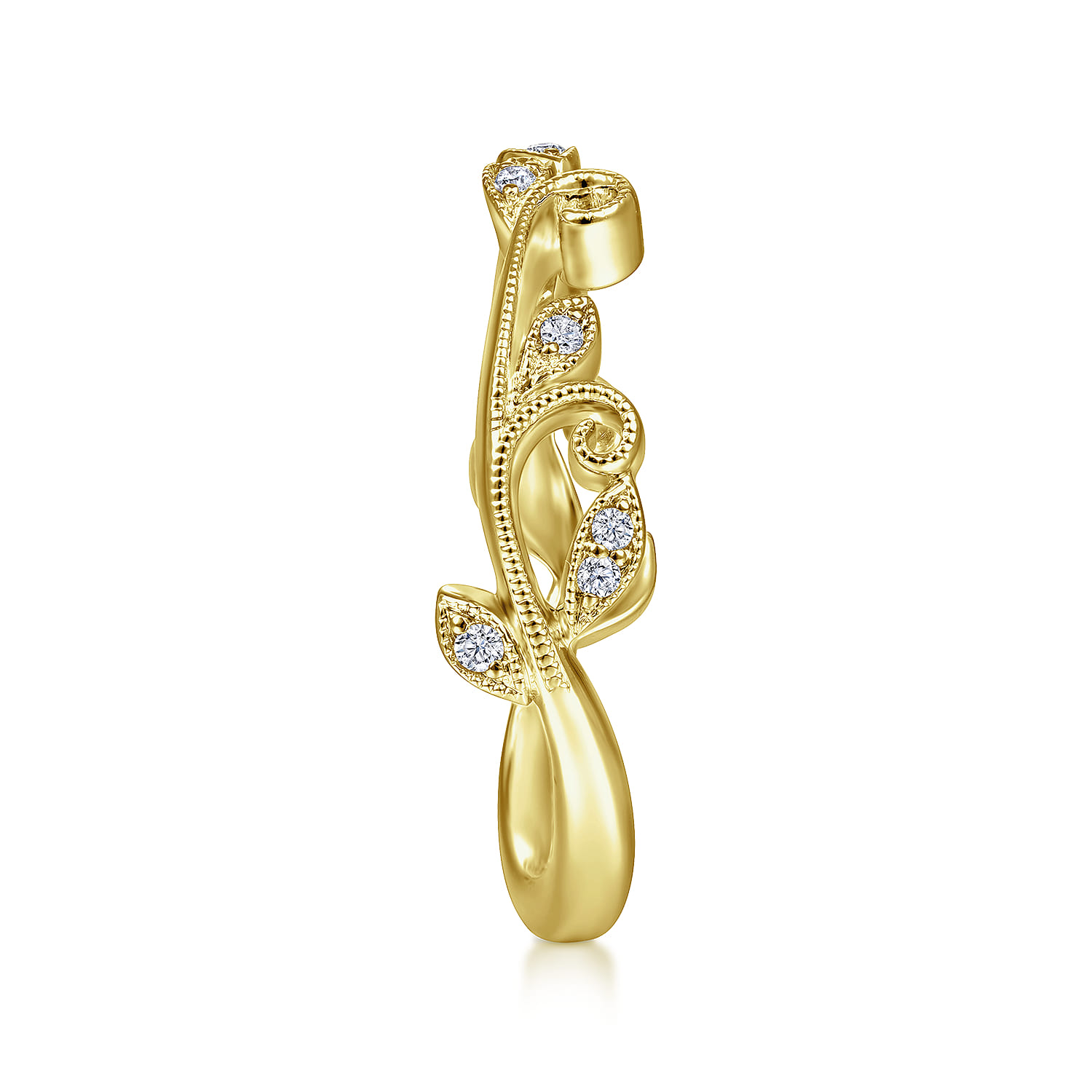 14K Yellow Gold Diamond Wedding Band - 0.08 ct - Shot 5