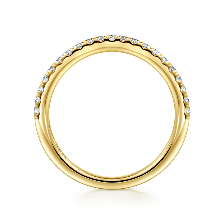 14K Yellow Gold Diamond Wedding Band - 0.24 ct - Shot 2