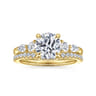 14K Yellow Gold Diamond Wedding Band - 0.24 ct