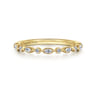 14K Yellow Gold Diamond Wedding Band - 0.24 ct