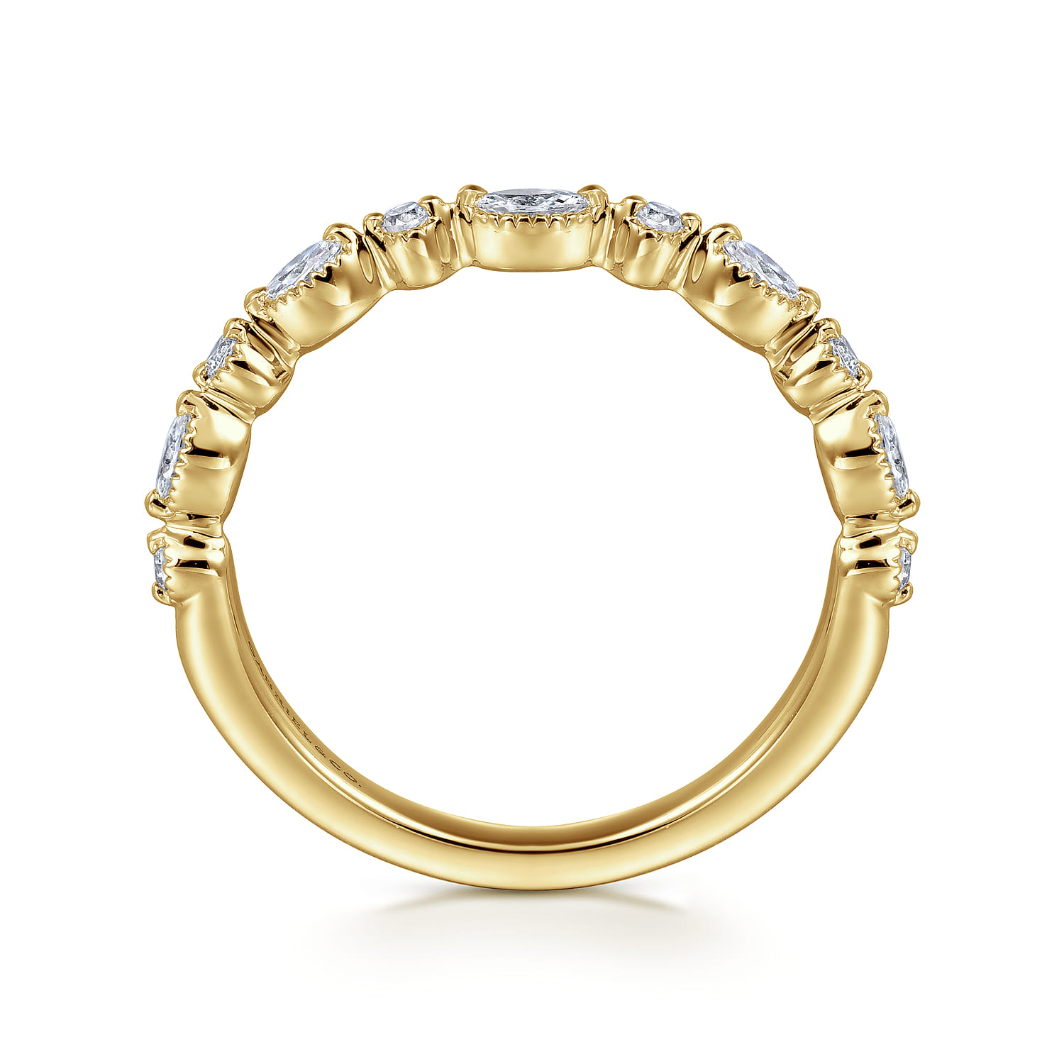 14K Yellow Gold Diamond Wedding Band - 0.24 ct - Shot 2