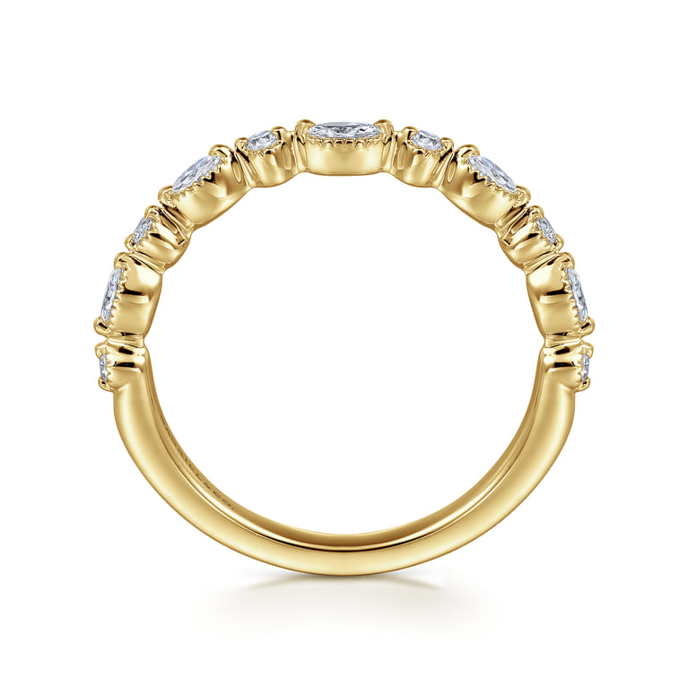 14K Yellow Gold Diamond Wedding Band - 0.24 ct - Shot 2
