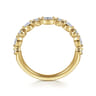 14K Yellow Gold Diamond Wedding Band - 0.24 ct