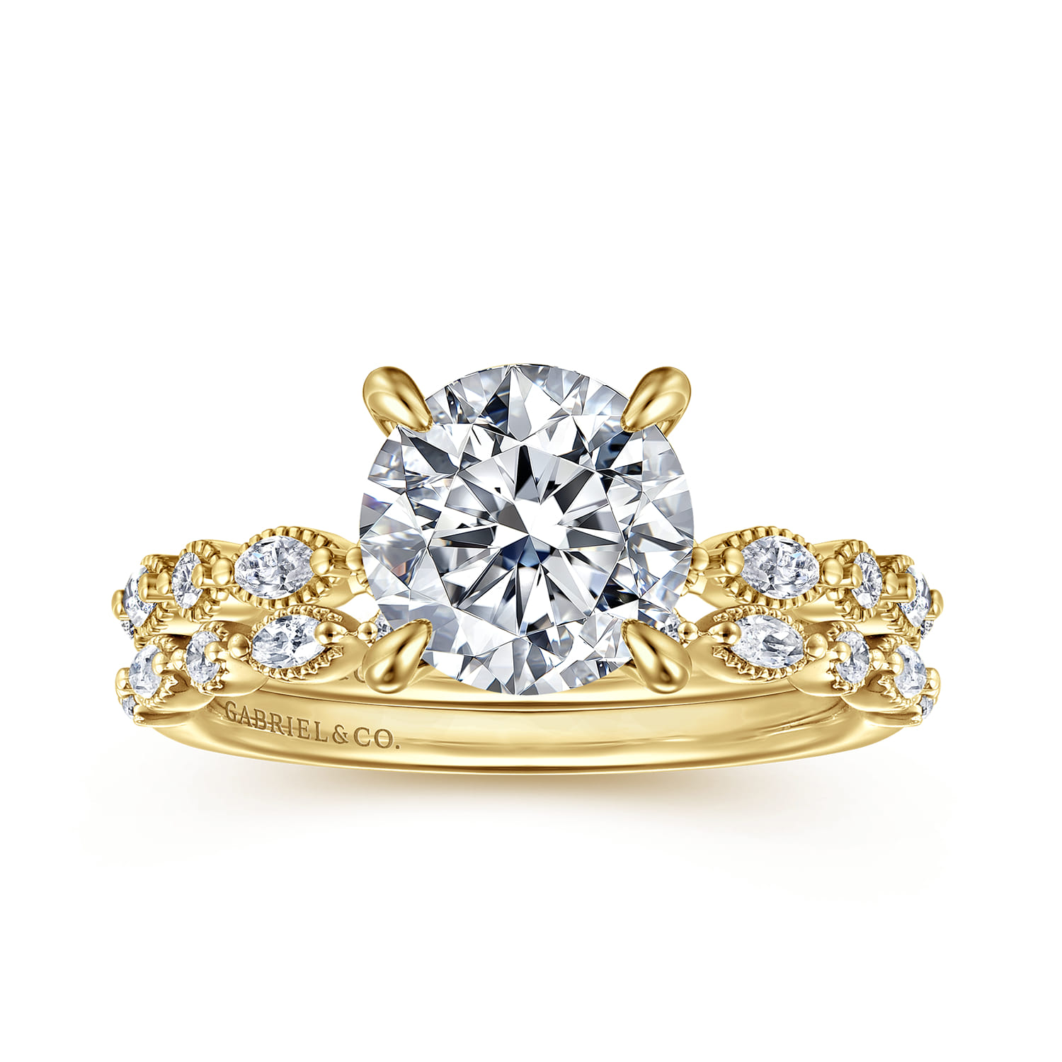 14K Yellow Gold Diamond Wedding Band - 0.24 ct - Shot 1
