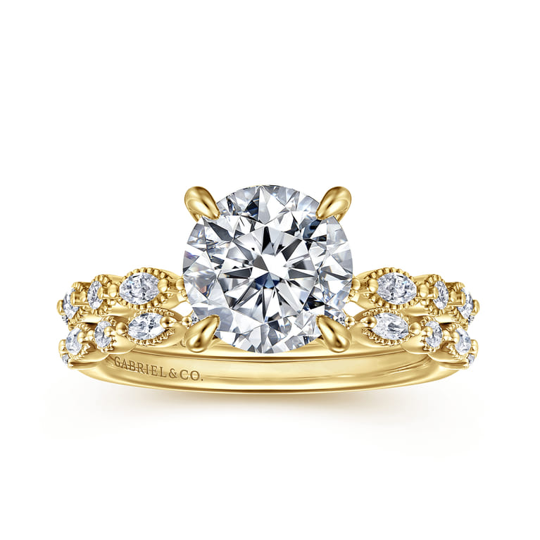 14K Yellow Gold Diamond Wedding Band - 0.24 ct - Shot 1