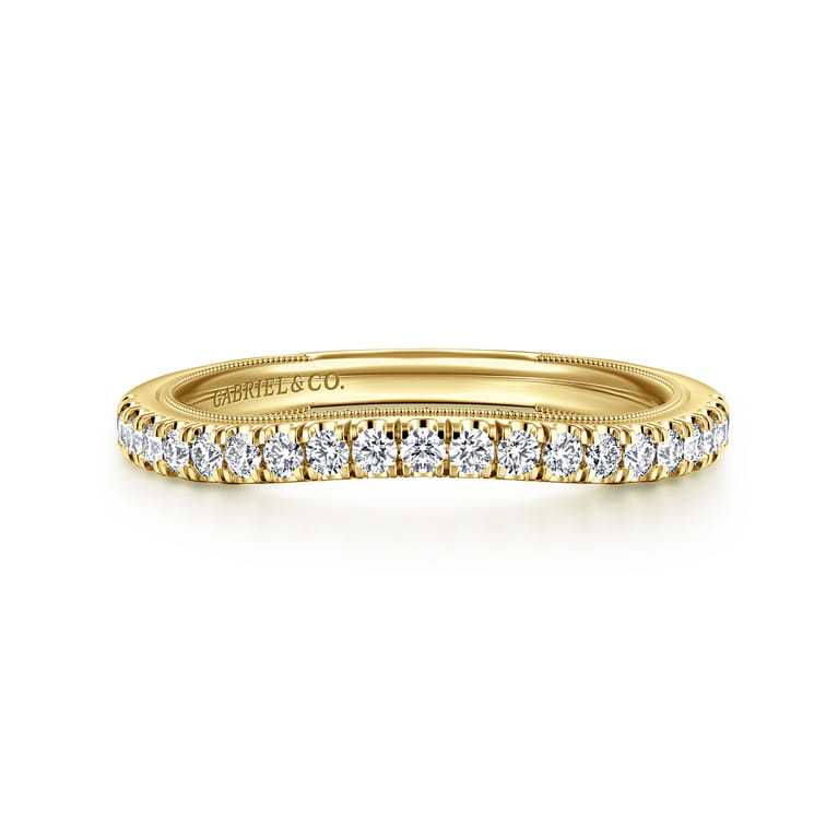 14K Yellow Gold Diamond Wedding Band - 0.25 ct - Shot 1