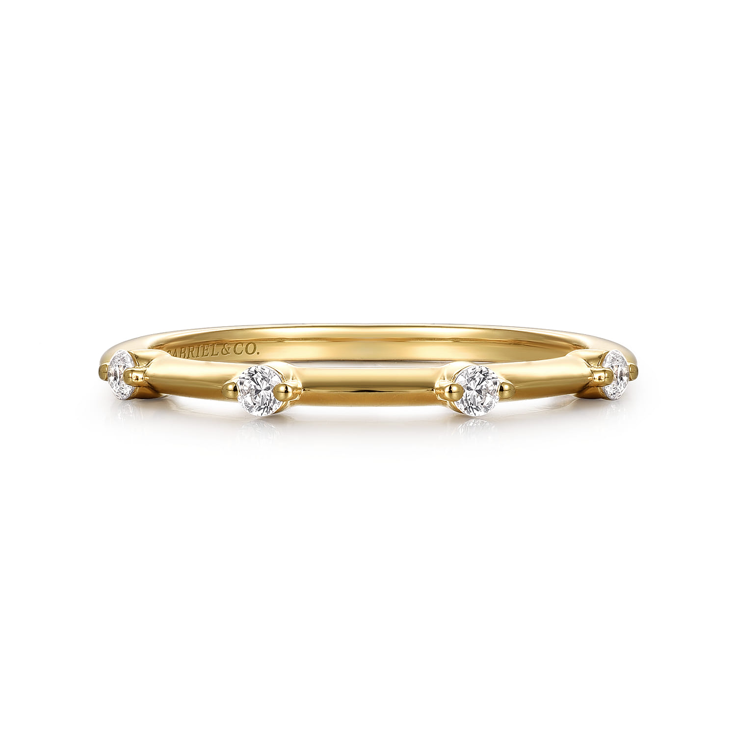 14K Yellow Gold Diamond Wedding Band - 0.11 ct - Shot 1