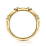 14K Yellow Gold Diamond Wedding Band - 0.11 ct