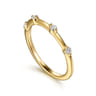 14K Yellow Gold Diamond Wedding Band - 0.11 ct