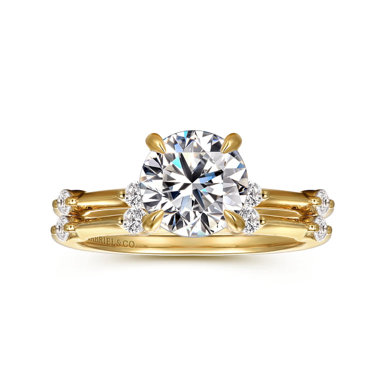 14K Yellow Gold Diamond Wedding Band - 0.11 ct - Shot 4