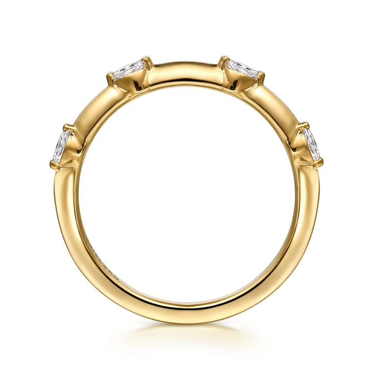 14K Yellow Gold Diamond Wedding Band - 0.15 ct - Shot 2