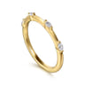 14K Yellow Gold Diamond Wedding Band - 0.15 ct