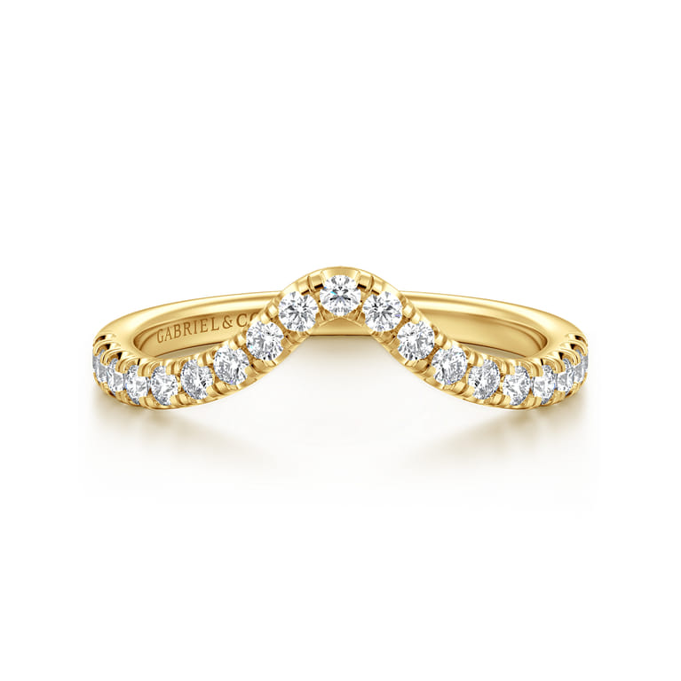 14K Yellow Gold Diamond Wedding Band - 0.3 ct - Shot 1