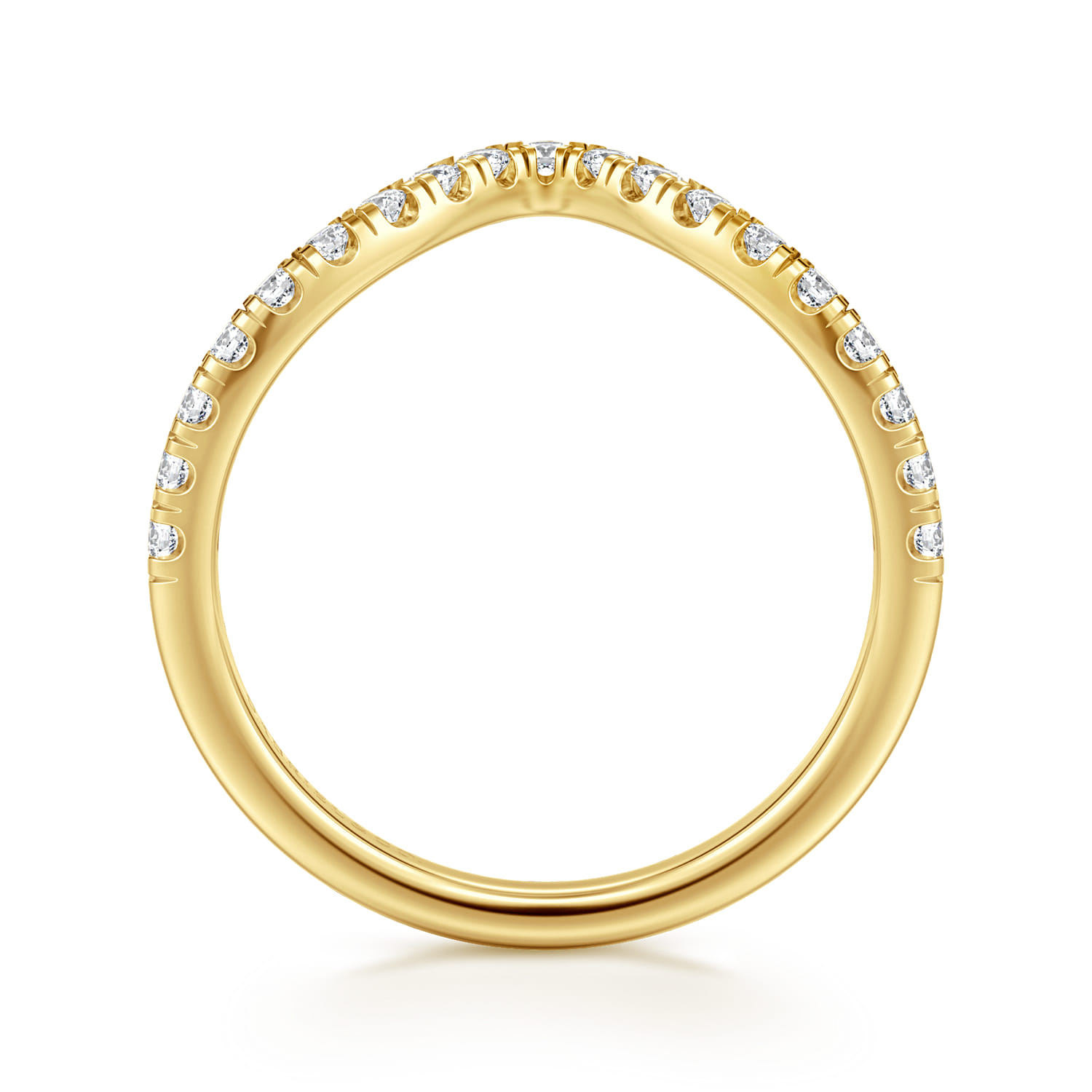 14K Yellow Gold Diamond Wedding Band - 0.3 ct - Shot 2