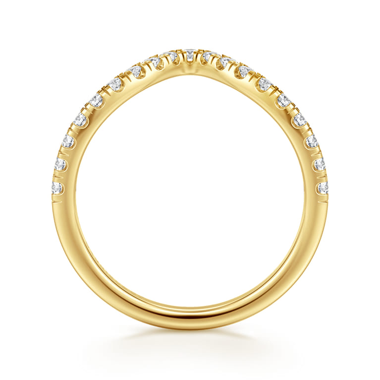 14K Yellow Gold Diamond Wedding Band - 0.3 ct - Shot 2