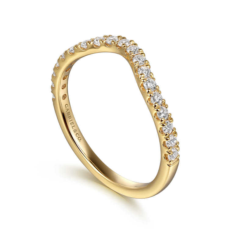 14K Yellow Gold Diamond Wedding Band - 0.3 ct - Shot 3