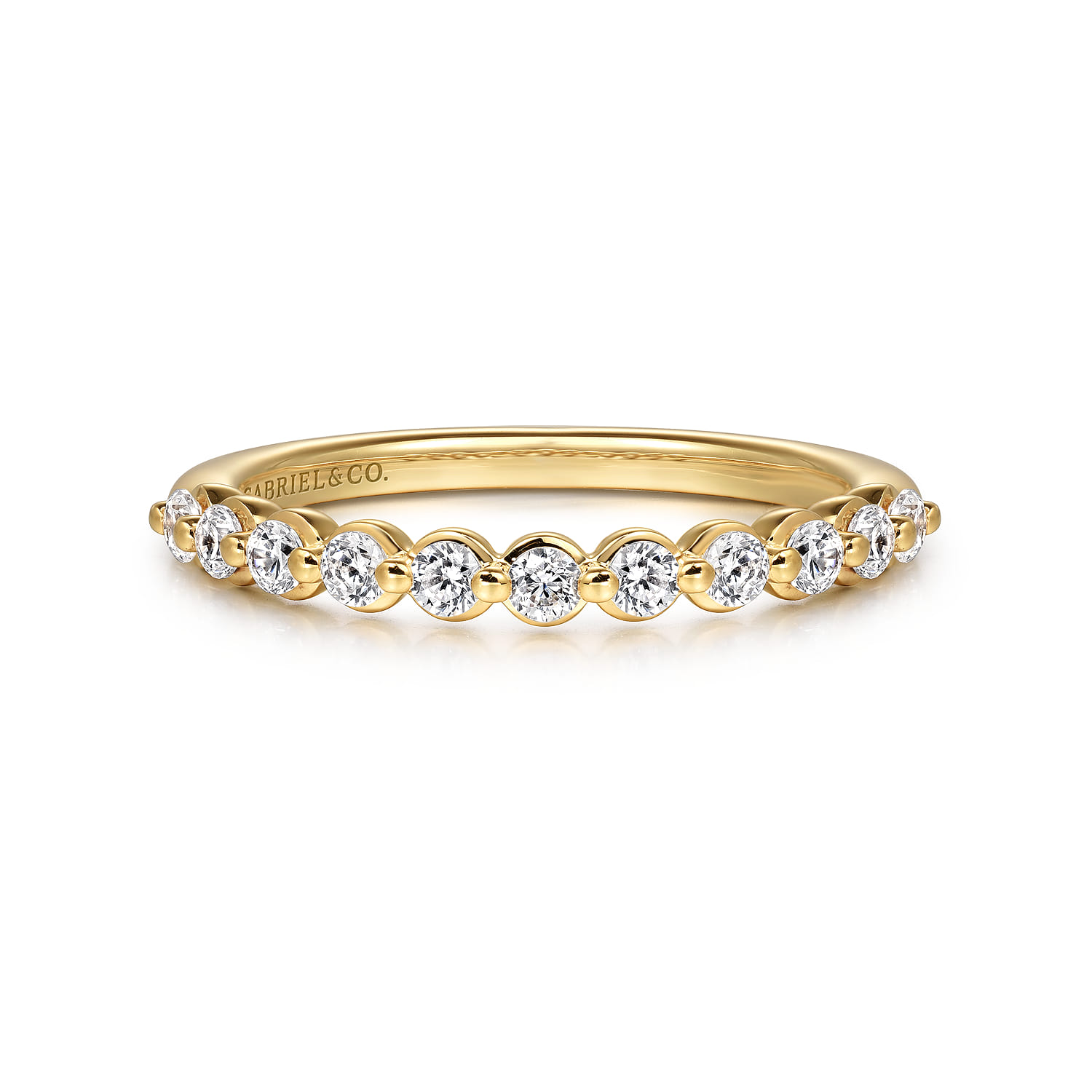14K Yellow Gold Diamond Wedding Band - 0.37 ct - Shot 1