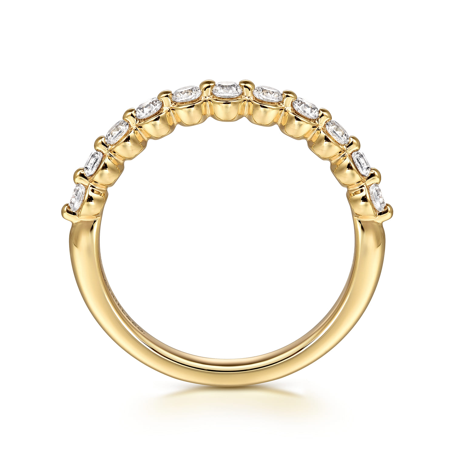 14K Yellow Gold Diamond Wedding Band - 0.37 ct - Shot 2