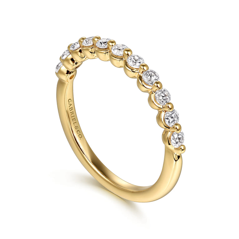 14K Yellow Gold Diamond Wedding Band - 0.37 ct - Shot 3