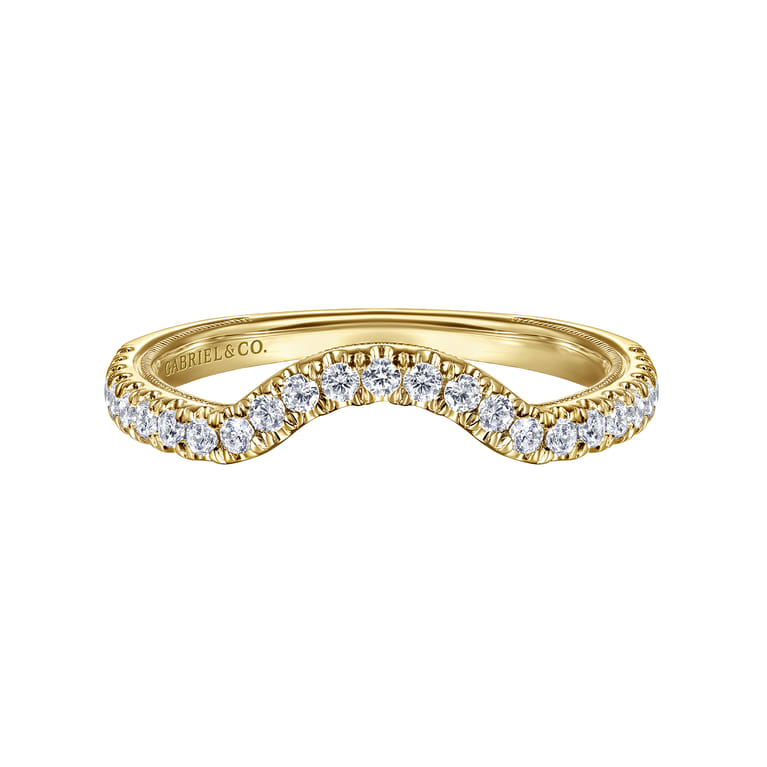 14K Yellow Gold Diamond Wedding Band - 0.3 ct - Shot 1
